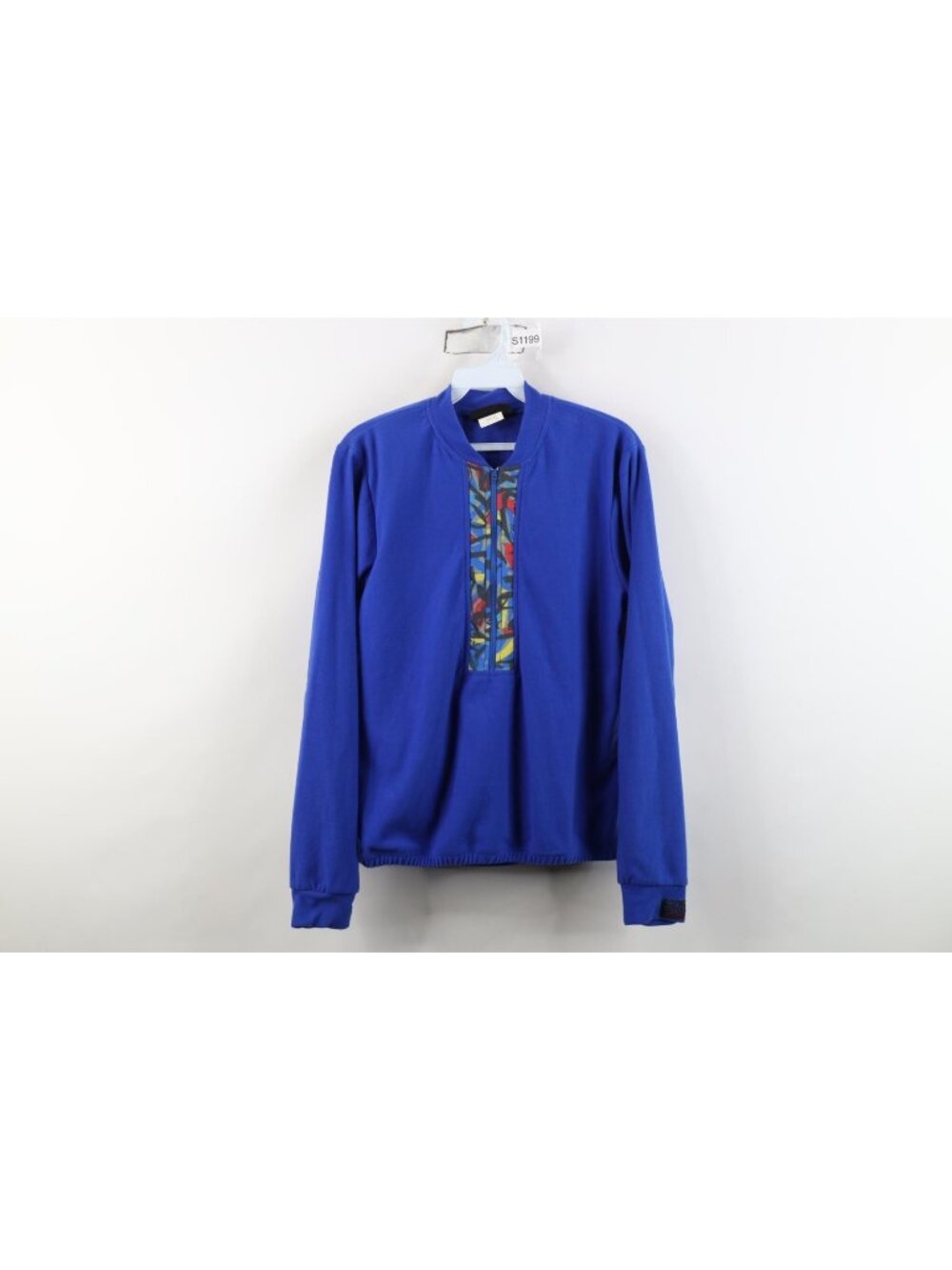 Vtg 90s Nashbar Cycling Womens M Geometric Half Zip Fleece Sweater Jersey USA